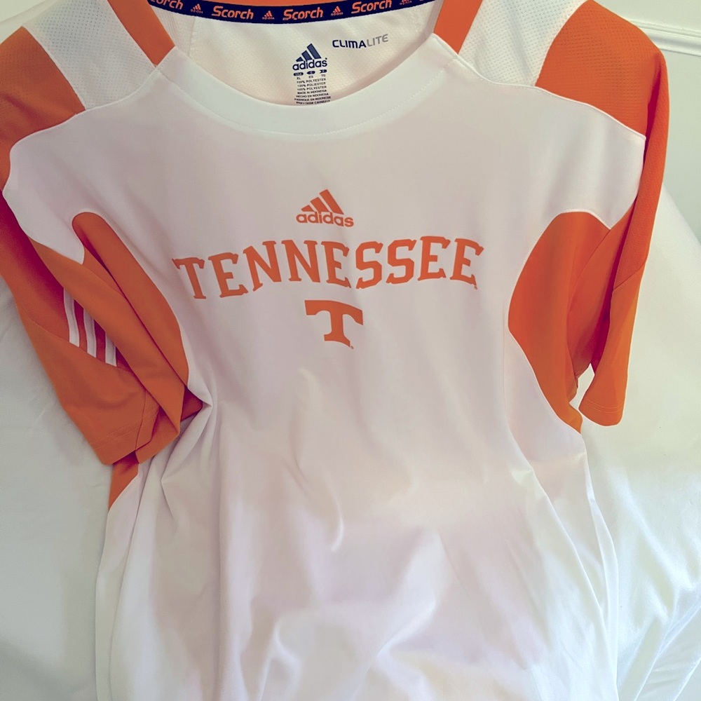 Adidas Climalite University of Tennessee Mens XL orange and white Jersey Vols
